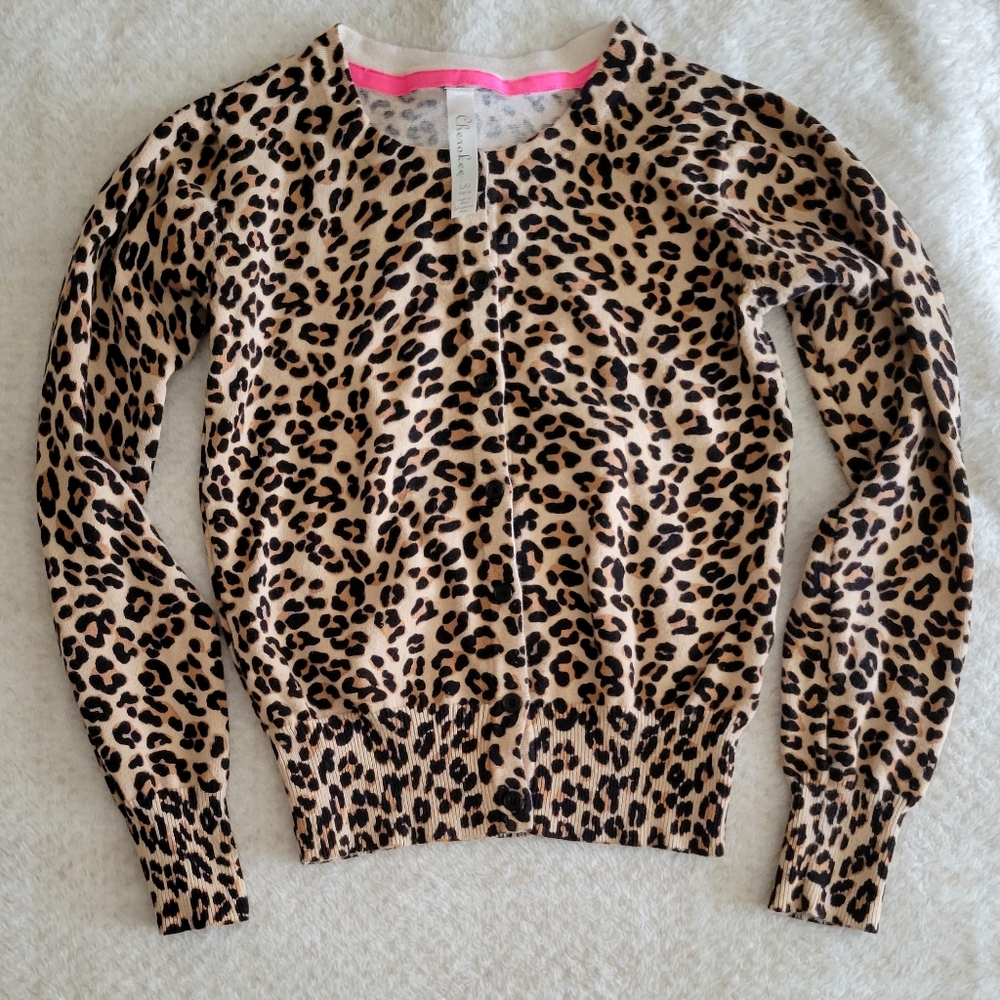 Cherokee Girl's Leopard Print Cotton Cardigan